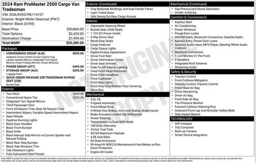 2024 RAM ProMaster 2500 Tradesman