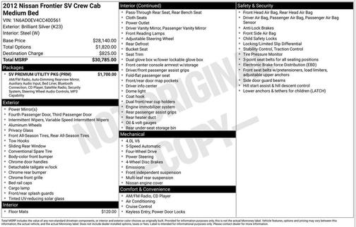 2012 Nissan Frontier SV