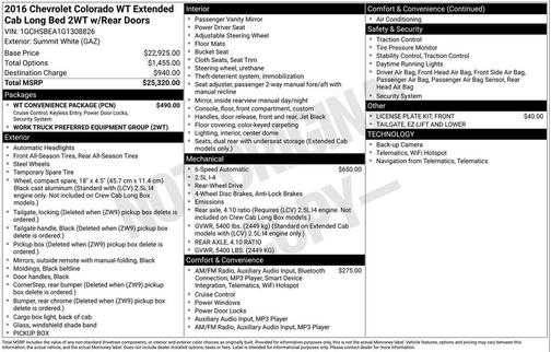2016 Chevrolet Colorado WT