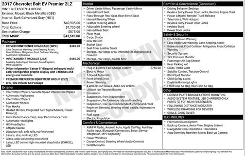 2017 Chevrolet Bolt EV Premier