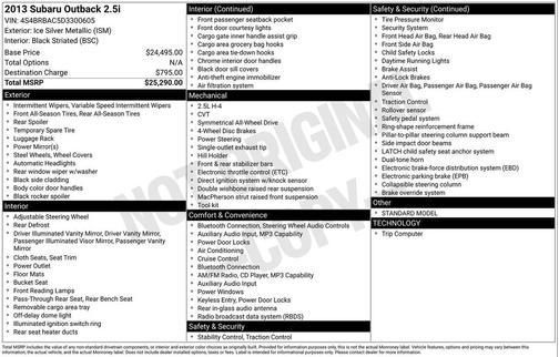2013 Subaru Outback 2.5i