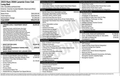 2023 RAM 3500 Laramie Crew Cab 4x4 8' Box