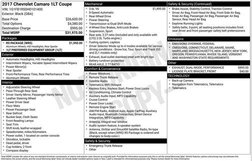 2017 Chevrolet Camaro 1LT