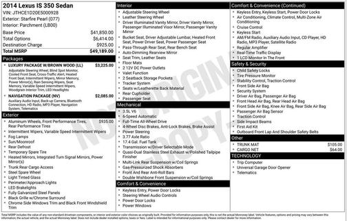 2014 Lexus IS 350 Base
