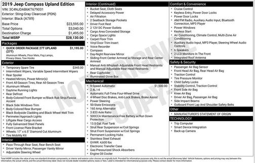 2019 Jeep Compass Upland Edition 4x4