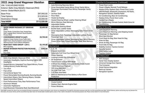 2022 Jeep Grand Wagoneer Series II Obsidian 4x4