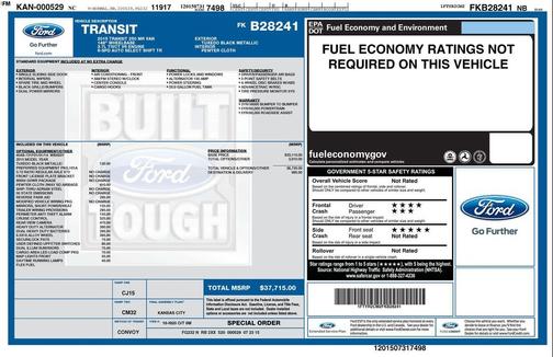 Tuxedo Black Metallic 2015 Ford Transit-250 Base