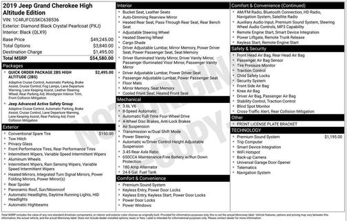 2019 Jeep Grand Cherokee High Altitude