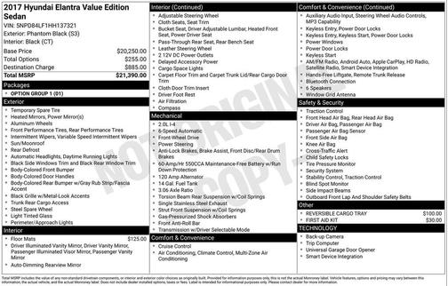 2017 Hyundai ELANTRA Value Edition