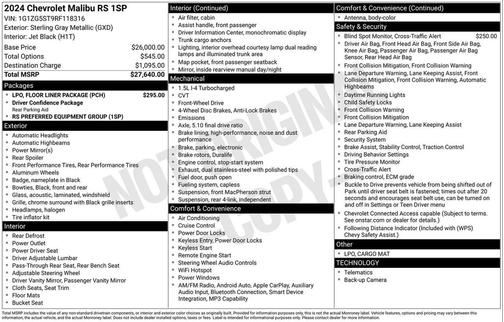 2024 Chevrolet Malibu FWD RS