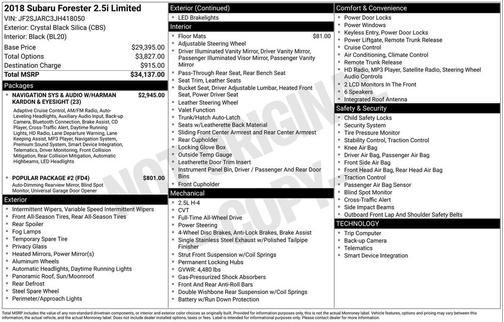 2018 Subaru Forester 2.5i Limited
