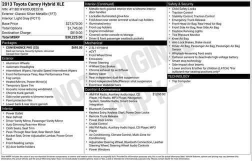 2013 Toyota Camry Hybrid XLE