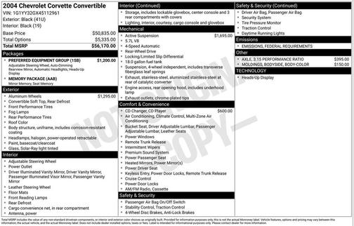 2004 Chevrolet Corvette Base