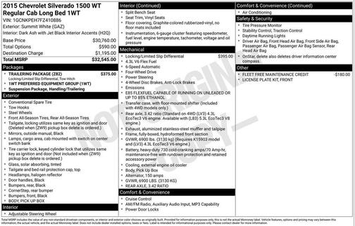 2015 Chevrolet Silverado 1500 WT