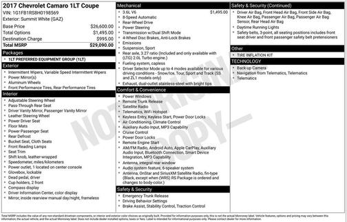 2017 Chevrolet Camaro 1LT