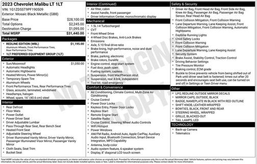 Mosaic Black Metallic 2023 Chevrolet Malibu FWD 1LT