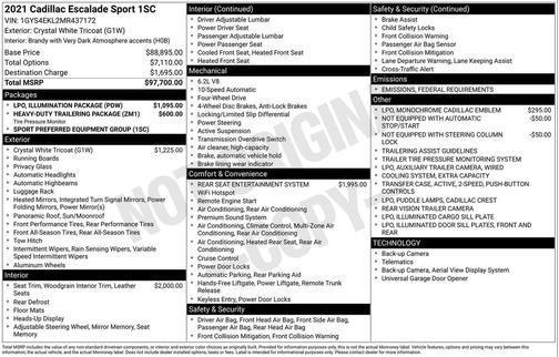 2021 Cadillac Escalade Sport