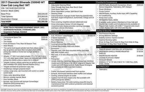 Black 2017 Chevrolet Silverado 2500 WT