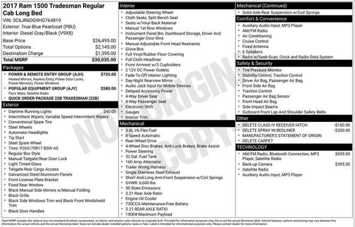 True Blue Pearlcoat 2017 RAM 1500 Tradesman