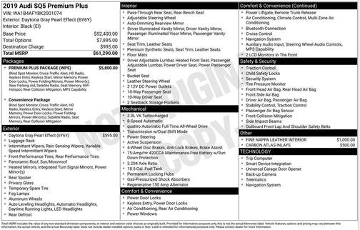 2019 Audi SQ5 3.0T Premium Plus