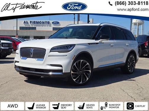 Pristine White Metallic Tri-Coat 2024 Lincoln Aviator Reserve AWD