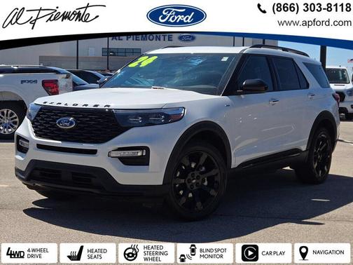 Star White Metallic Tri-Coat 2024 Ford Explorer ST-Line