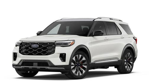 Star White Metallic Tri-Coat 2026 Ford Explorer Platinum