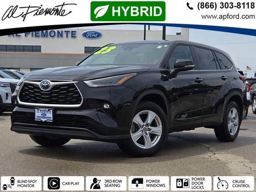 Midnight Black Metallic 2023 Toyota Highlander Hybrid LE