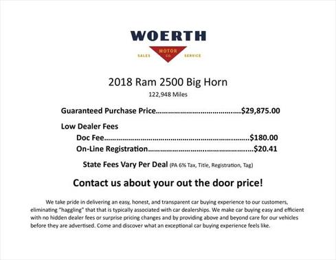 2018 RAM 2500 Big Horn Crew Cab 4x4 6'4' Box