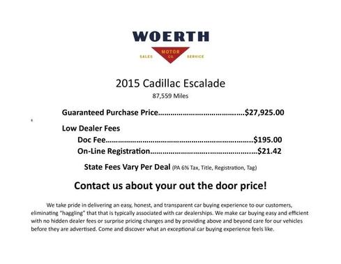 Black 2015 Cadillac Escalade ESV Platinum