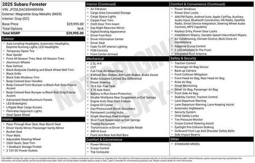 2025 Subaru Forester Base