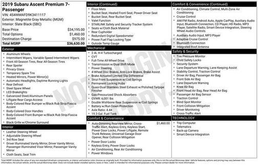 Magnetite Gray Metallic 2019 Subaru Ascent Premium 7-Passenger