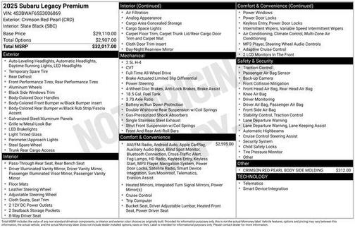 2025 Subaru Legacy Premium