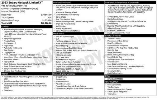 2023 Subaru Outback Limited XT