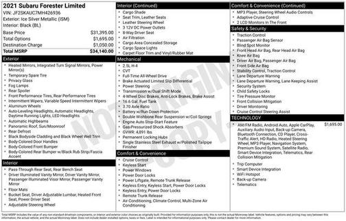 2021 Subaru Forester Limited
