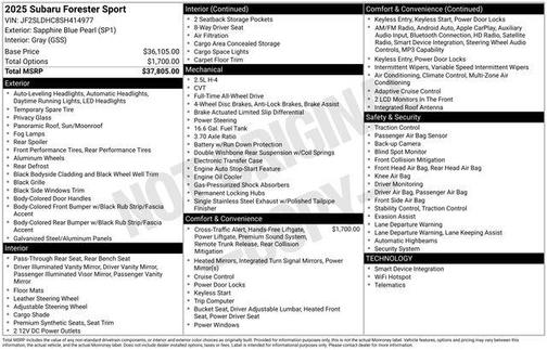2025 Subaru Forester Sport