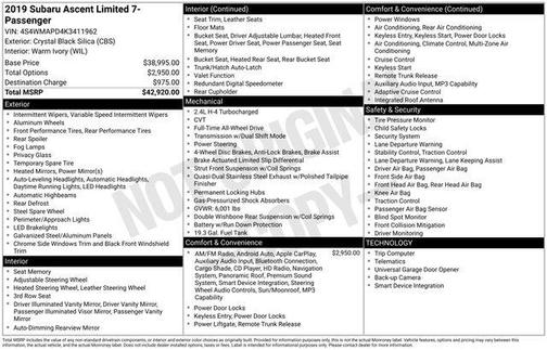 2019 Subaru Ascent Limited 7-Passenger