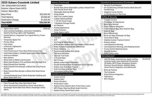 2025 Subaru Crosstrek Limited