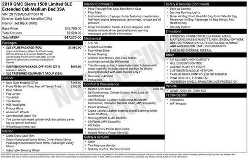 2019 GMC Sierra 1500 Limited SLE