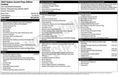 2023 Subaru Ascent Onyx Edition Limited