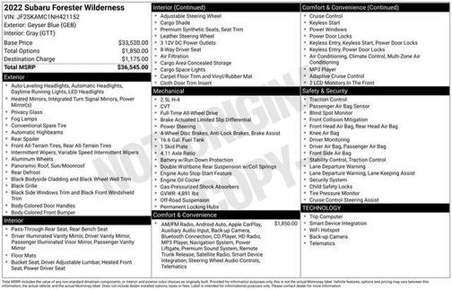 2022 Subaru Forester Wilderness
