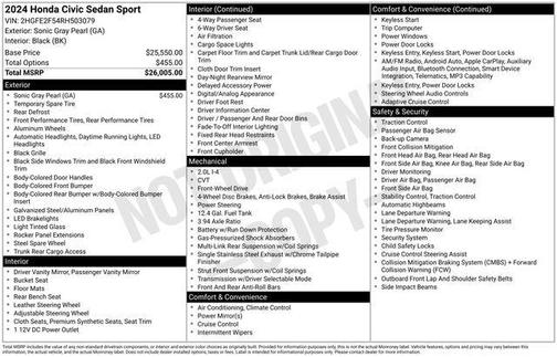 2024 Honda Civic Sport
