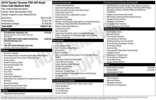 2018 Toyota Tacoma TRD Off Road