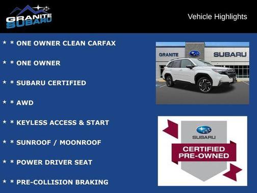 Crystal White Pearl 2025 Subaru Forester Hybrid