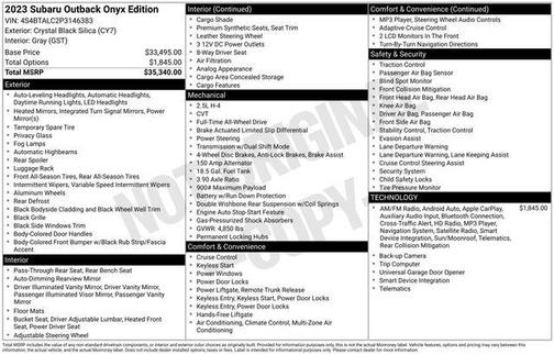 2023 Subaru Outback Onyx Edition