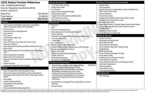 2022 Subaru Forester Wilderness