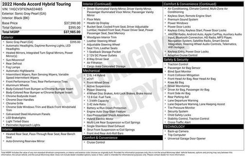 2022 Honda Accord Hybrid Touring
