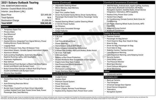 2021 Subaru Outback Touring