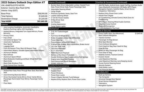 2023 Subaru Outback Onyx Edition XT