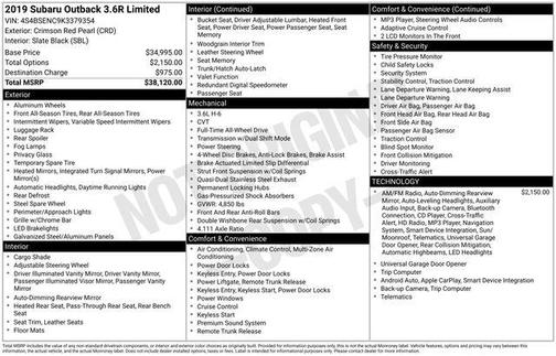 2019 Subaru Outback 3.6R Limited